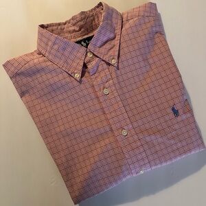 RALPH LAUREN Men’s Plaid Short Sleeve Button Down Shirt Size L